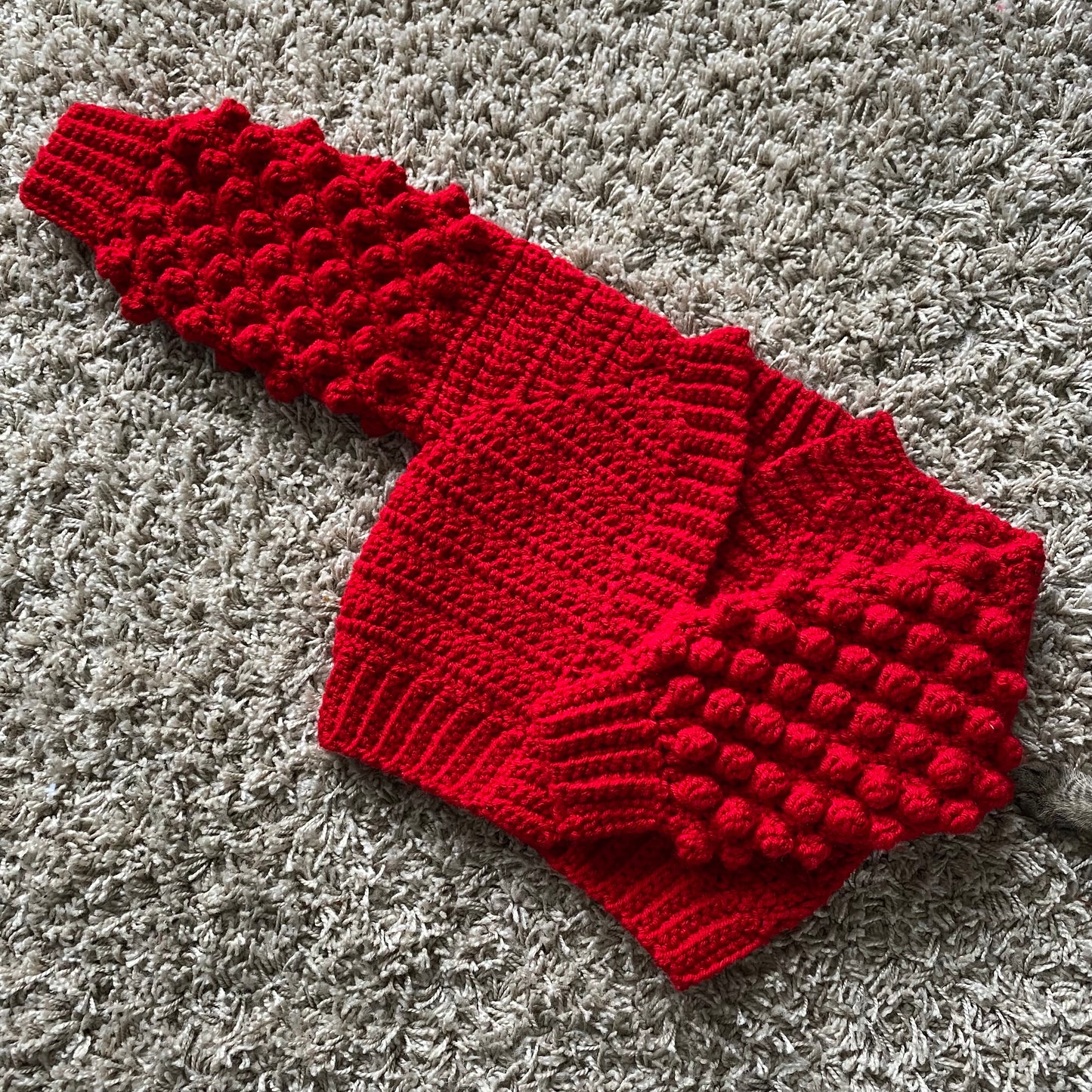 Baby/ toddler Crochet bobble sleeve cardigan.